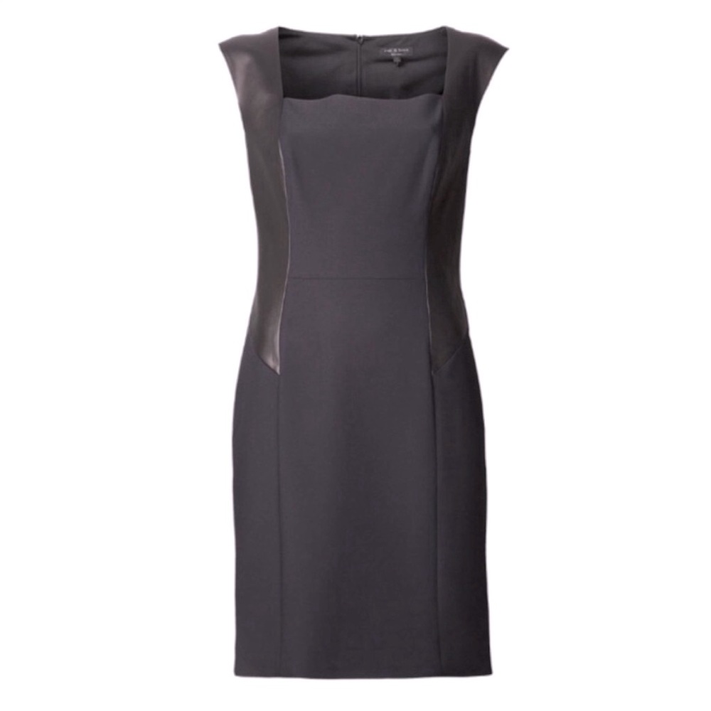 Rag And Bone Calder Leather Stretch Sleeveless Dress Womens Size 10 EUC Chic